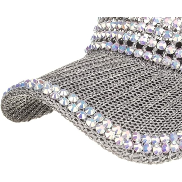 Kvinner Menn Studded Rhinestones Krystaller Justerbar Hestehale Mesh