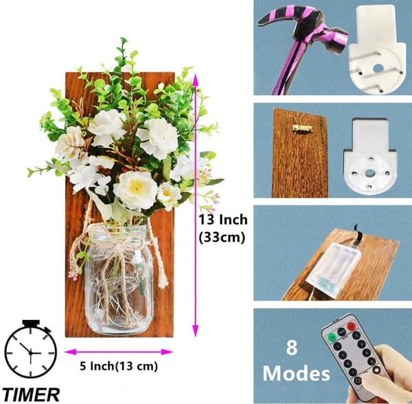 Rustik heminredning Mason Jar väggsconces, dekorativ väggsconce