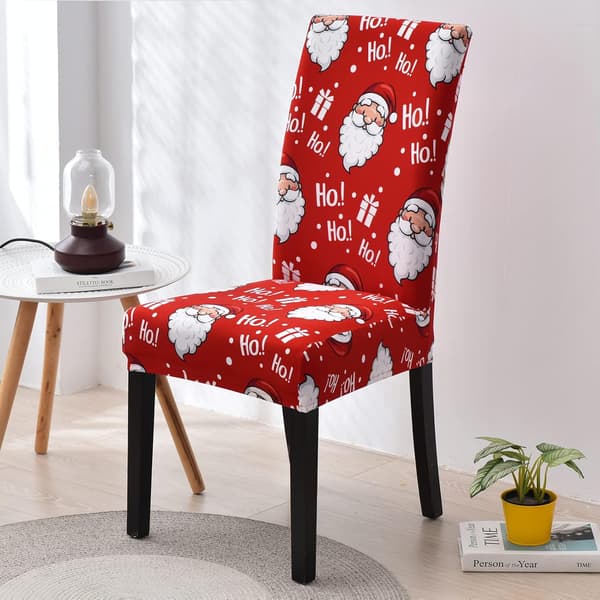 Julmatstolsöverdrag Set om 4, Stretch Christmas Parson