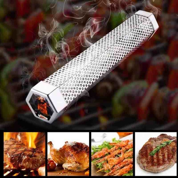 12 tommer 304 rustfrit stål røg rør diamantformet kasse grill