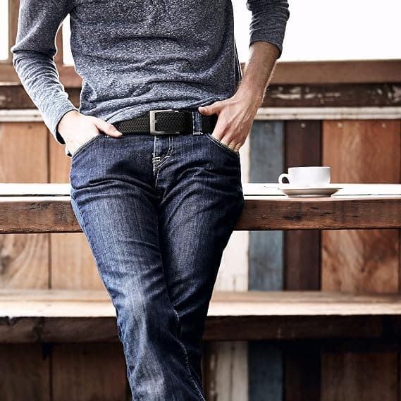 Størrelse L, Herre Elastisk Bælte 1 3/8\" Bredde, Fairwin Casual Stretch