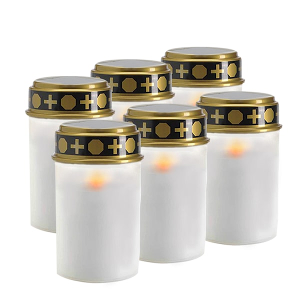 Set med 5 solcelledrevne LED-gravlykter med batteri/utendørs LED-gravlys