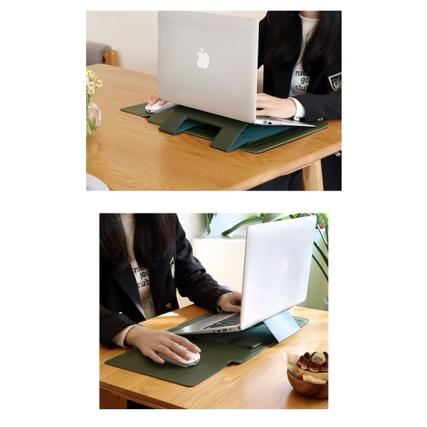 Apple multifunktionell datorväska foderväska med ställ - Gul 13.3 inch