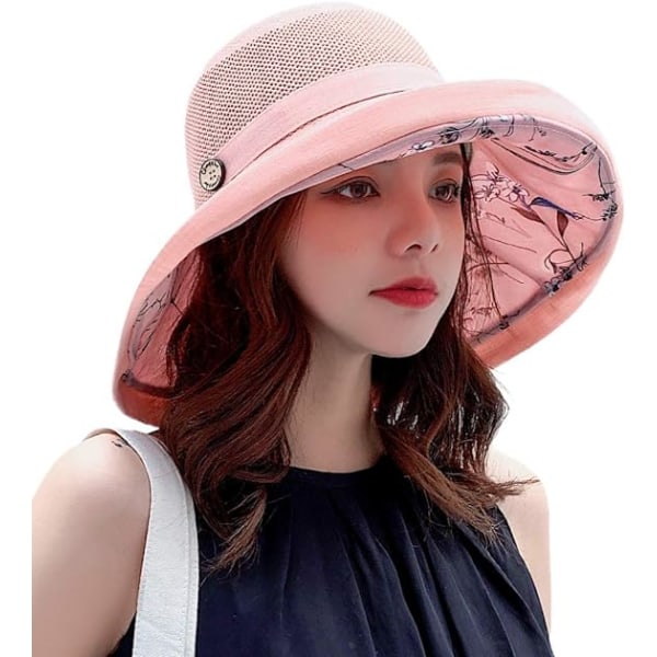 Mesh Solhatter for Kvinner - UPF UV-beskyttelse - Pakkbar - Bred Br