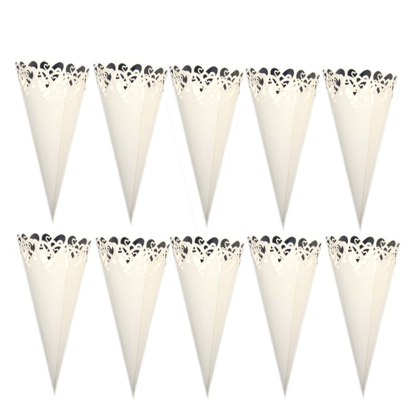 100 Pieces Small Candy Bag Cone Bag Cellophane Bag Hollow Lace P