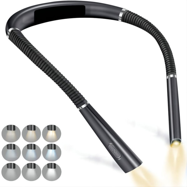 LED folding double head neck reading light(black)