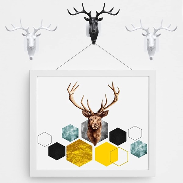 Hjort Gevir Henger Kreativ Retro Hjem Kunst Dekorasjon Nøkkelharpiks En