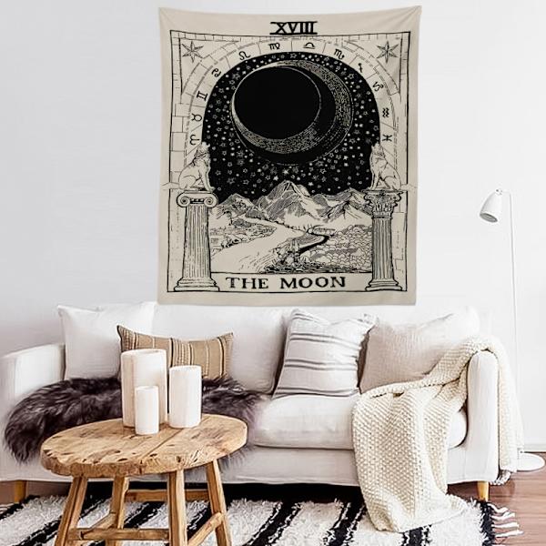 Tarot väggbonad märke magisk gobeläng måne sängöverkast stor kran