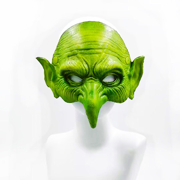 Gammal kvinna häxmask häxa vuxen skräck demon huvudbonad mask hall