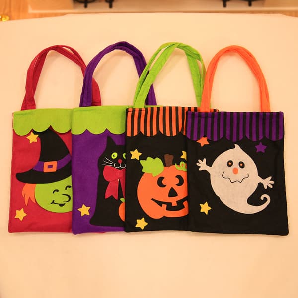 Halloween-godispåsar i bulk, godispåsar för barn, 4-pack, återanvändbara