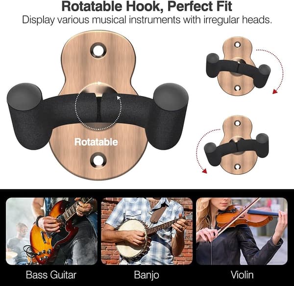 3 st gitarrväggfäste, akustisk basgitarr väggkrok