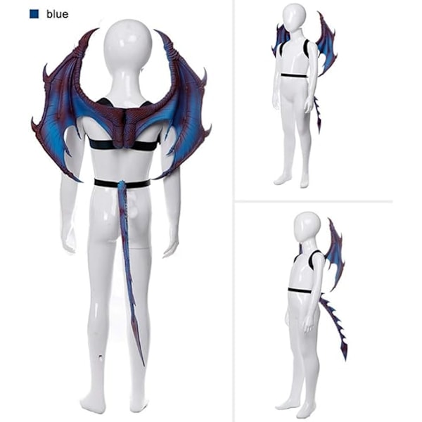Lasten lohikäärmeen siipipuku Dinosaurus häntä Maski Cosplay-setti Ch