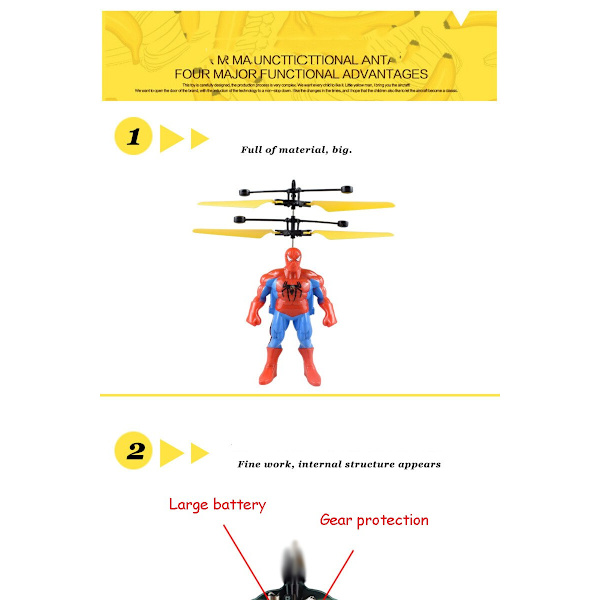Spiderman Anime Figur Flygplan Induktion Upphängd Flygande Spindel