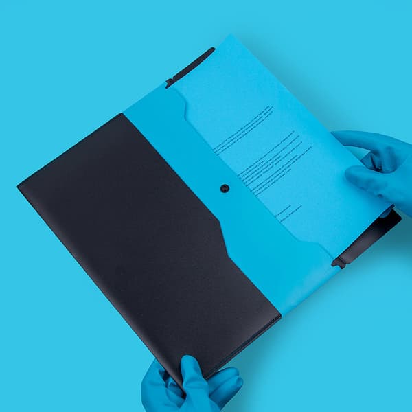 6-pack A4-dokumentmapp med ficka, dubbellagers plastficka