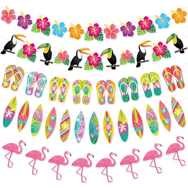 5 stk. Hawaiianske dekorative pull-flag
