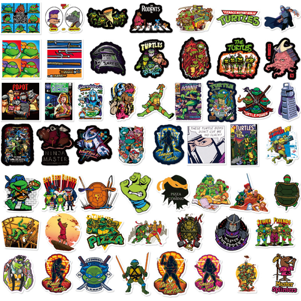 100 delar av vattentät tecknad ninja turtle graffiti dekorativ