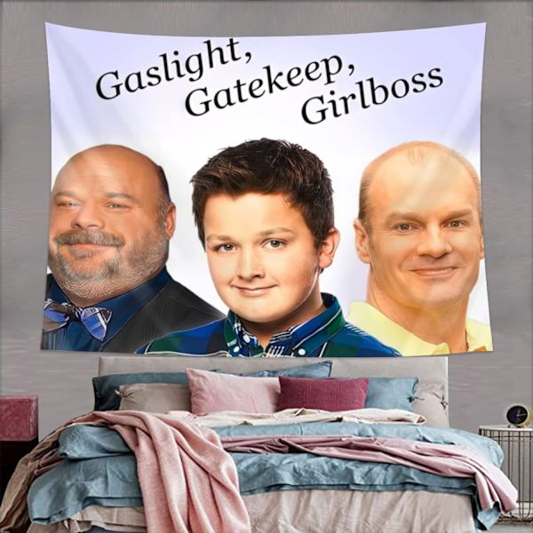 Hauska Meemi-seinävaate Gaslight Gatekeep Girlboss -seinävaatteet Bertra