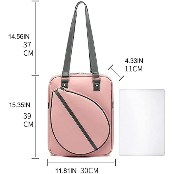 Tennis skuldertaske, stor kapacitet nylon tennis ketchertaske,