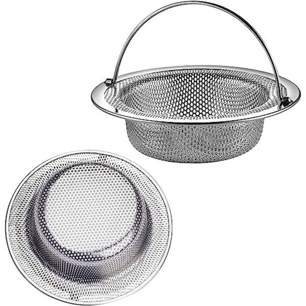 2 stk vaskefilter med rustfritt stålhåndtak 11 cm diameter