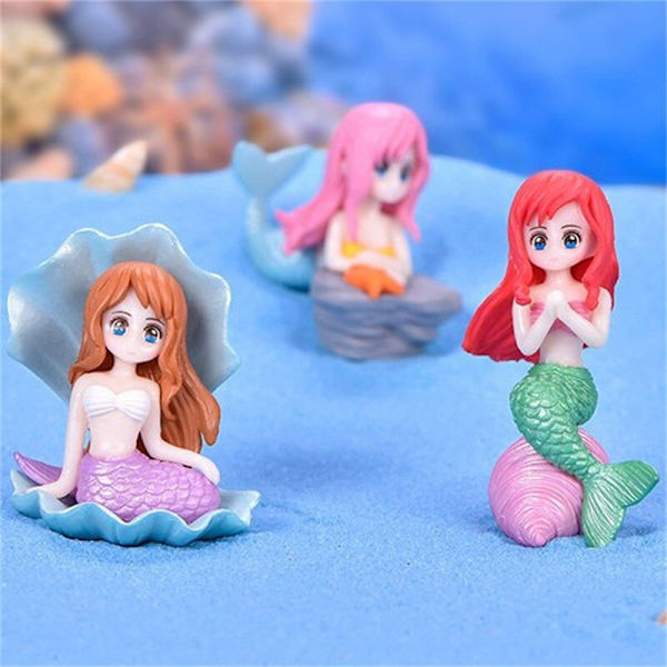 4 Akvariefisk Akvarium Lille Havfrue Ornament Miniature Figurer