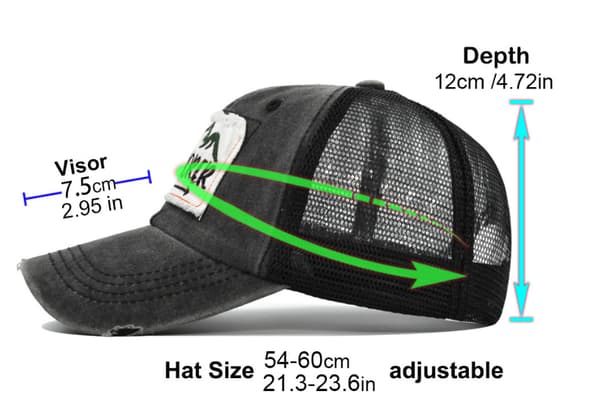 Keps för män och kvinnor, justerbar, Trucker Cap