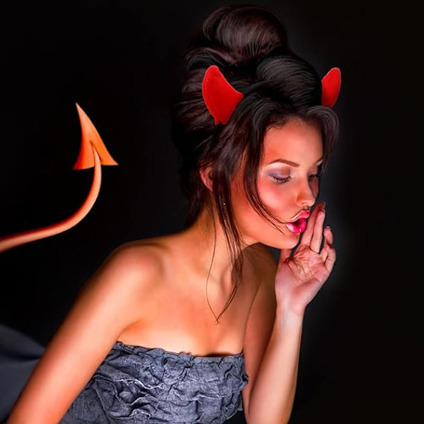 2 kpl Halloween-paholaisen sarvipanta enkelihalo punainen demonikorva Whit
