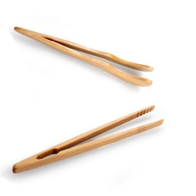 Bambustång, 18 cm, 1 st bambuplocktång, träbrödrostång