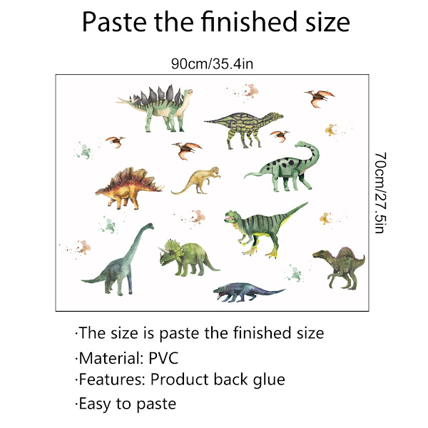 Tegneserie dinosaur dyr væg klistermærke stue soveværelse baggro