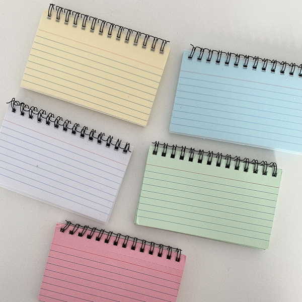 5-pack färgade avrivningsblock med spiral