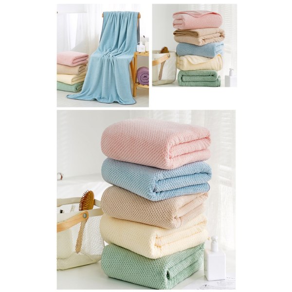 Korallfleece ananas gitter snab torkande absorberande badhandduk Square pink