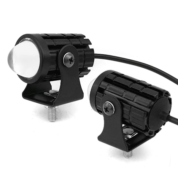 2 st Bi-color Små Pistol Bil Motorcykel LED Spotlights Strålkastare