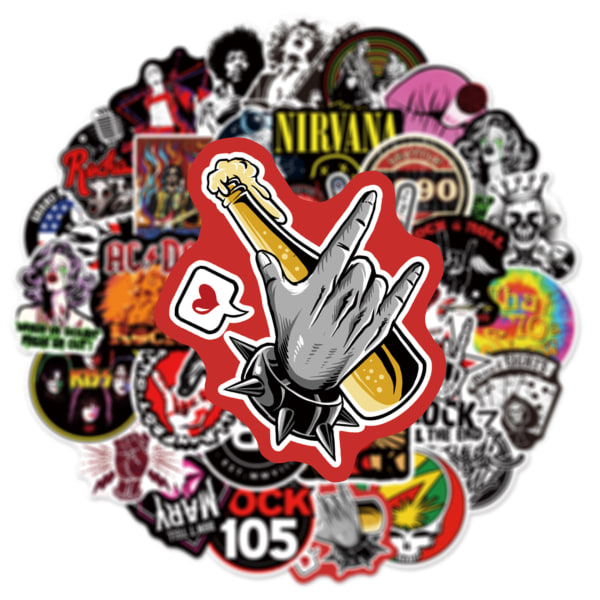 162 stycken rockband graffiti klistermärken PVC klistermärken