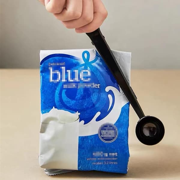 Kaffe Ske med Klips Sort Rustfrit Stål Multifunktion Mål
