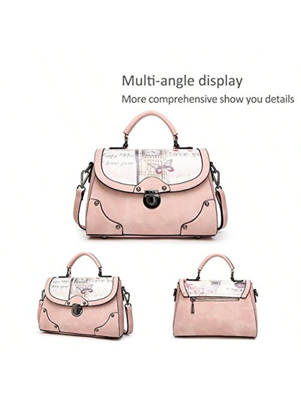 Eleganta Damhandväskor, Axelväskor, Handväskor, Tygväskor, Axelväskor, Crossbody-väska, Axelväska, Multifunktionell, Hållbar, PU-rosa pink