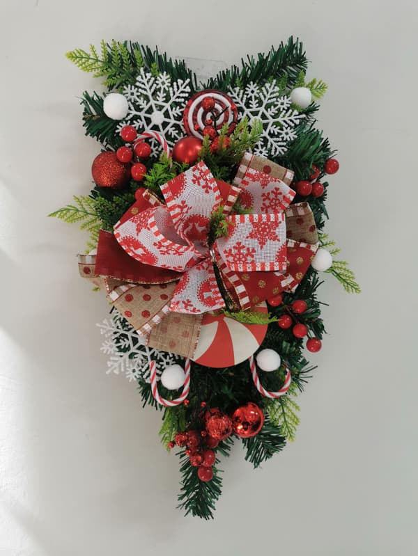 Julkrans Godis Käpp Krans Båge Hem Framdörr Vägg Deko