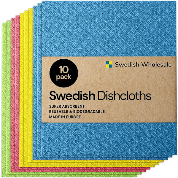 Svenske viskestykker - 10 stk. genanvendelige absorberende håndklæder til
