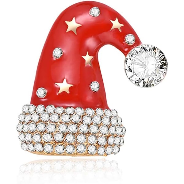 Christmas hat brooch, shiny diamond costume decoration ladies br