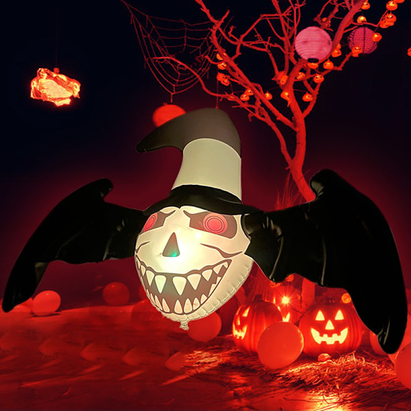 Oppustelig Halloween-pynt - Uhyggelig flagermus - Hængende Halloween-pynt