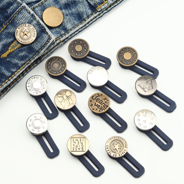 16 Buttons Waist Extender Denim with Detachable Adjustable Butto