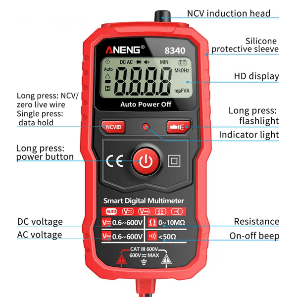 Automatisk multimeter med høj præcision, spændingsmodstandstester