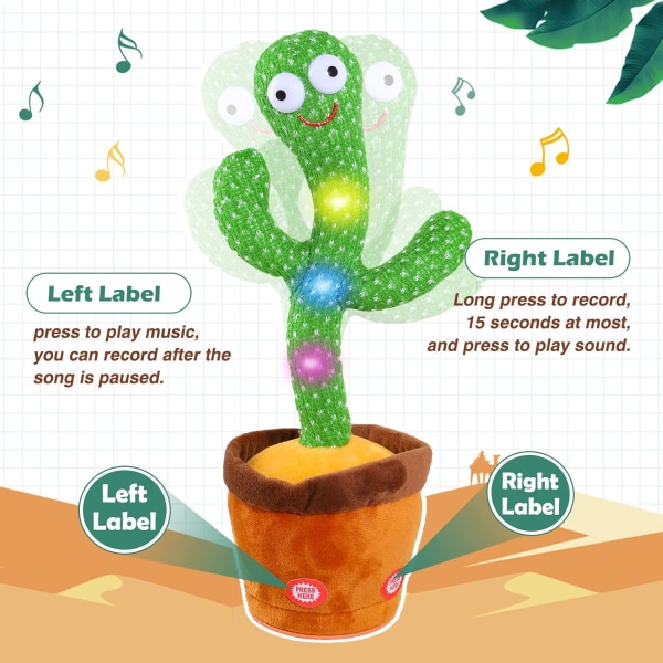 Dansande kaktus plyschleksak, sjungande kaktus, upprepande talande Cac