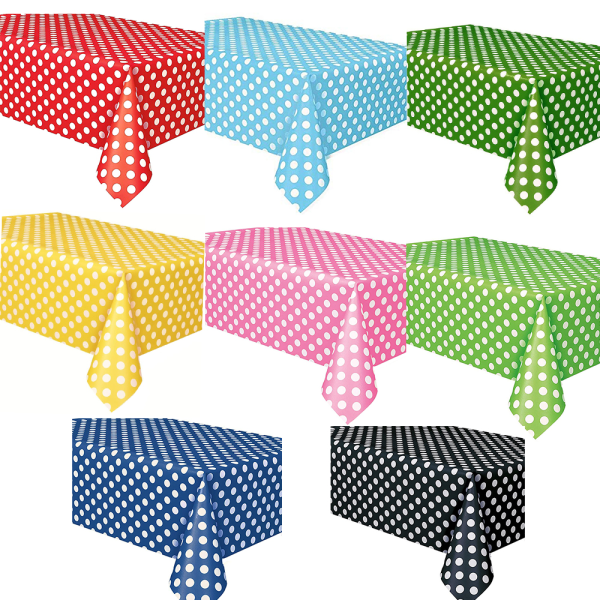 Set med 8 färger Rektangulär PVC vaxduk 137*183cm Polka Dot Tab