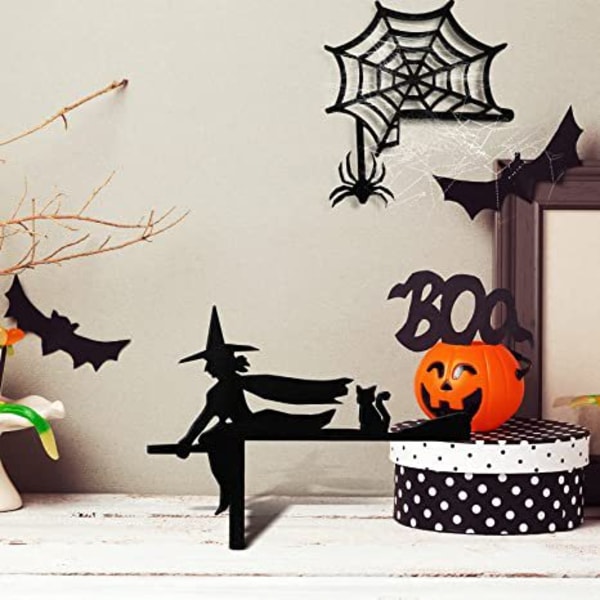 2 st Halloween scen dekoration trä hantverk dörr hängande