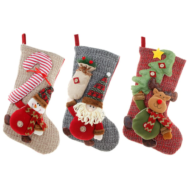 1 stk. Julepynt Strikkede Uld Store Julemand Snemand