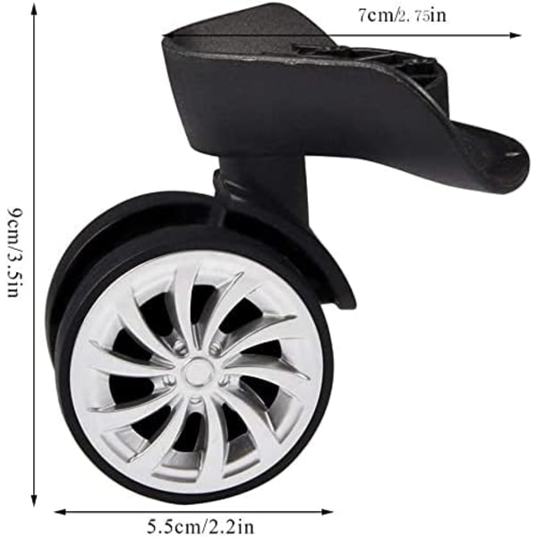 360 Svängbara ersättningshjul för plastreseväska, Suitc