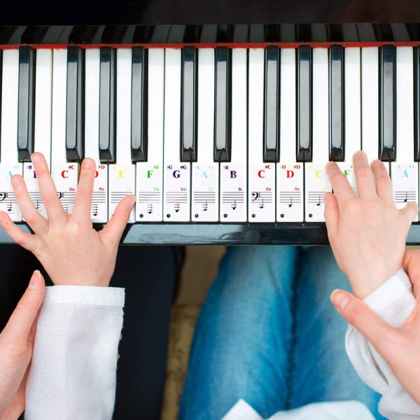3 stycken färgade pianoklistermärken Elektroniskt piano Hand Roll Phon