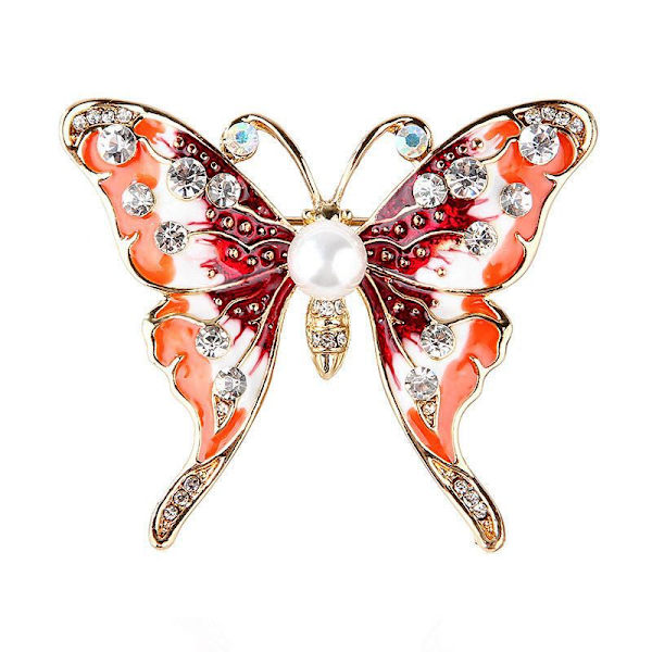 Kristall Rhinestone Fjäril Brosch Pin Blå Färg Fjäril Brosch