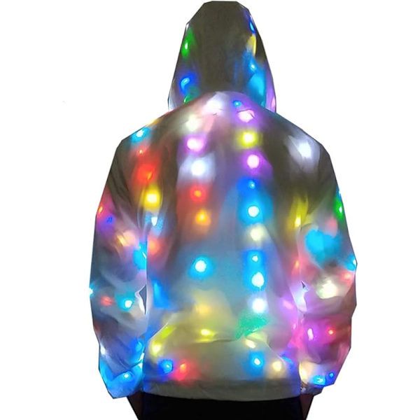 LED-blixtjacka för män och kvinnor Baseball Hoodie Sports Coat P