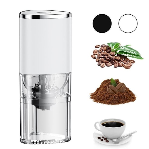 Bärbar elektrisk kaffebönslipare White