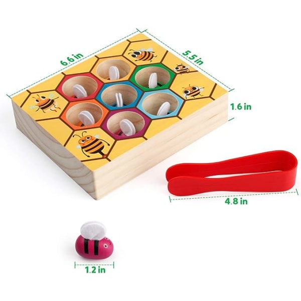 Finmotorisk leketøy for småbarn, Biehive Clip Matching Game,